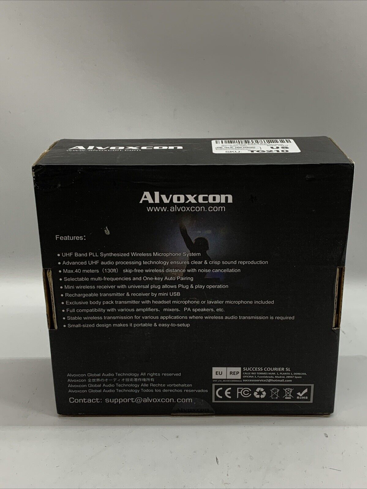 Alvoxcon Wireless Headset Lavalier Microphone System Wireless Lapel Mic TG210