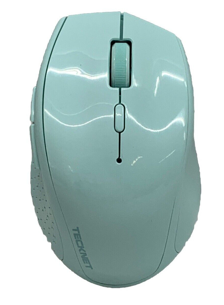 Tecknet Mouse Wireless Computer Optical Teal Button Model M002 Ergonomic Portabl