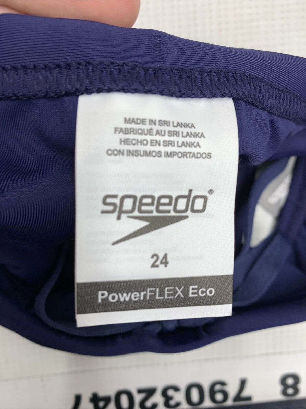 Speedo Youth Men's Navy Swimsuit Brief Powerflex Eco Solid Youth 24Y Underwear