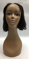 Dark Rich Brown Bob Style Wig Lace Front Straight Synthetic Short