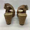 Clarks Women's Annadel Eirwyn Wedge Sandal Size 6.5 Wide Sand Beige Open Toe