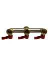 Solid Brass Hose Splitter 3-way Flow Water Quick Connector Shut Off Valves 3/4