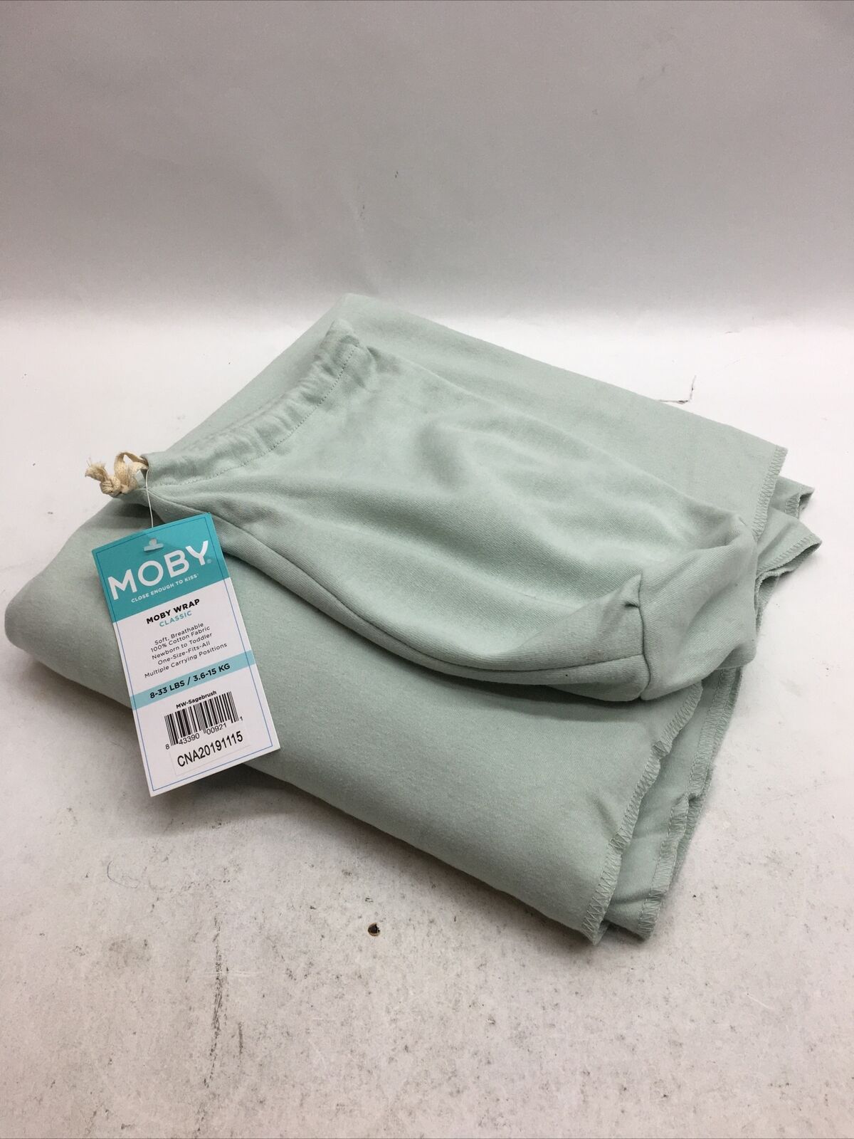 Moby Classic Organic Cotton Wrap Baby Carrier Pea Green APR060 8lbs - 33 lbs