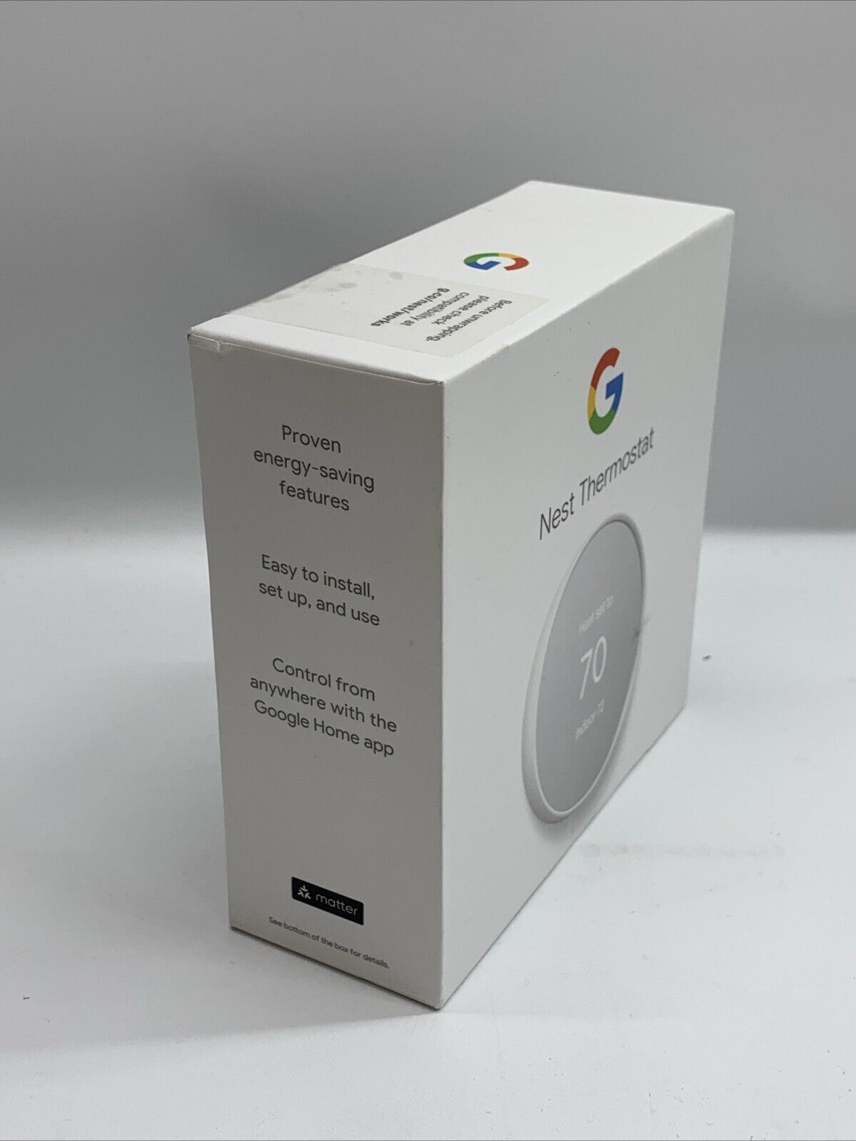 Google Nest Home Thermostat Programmable Smart WiFi G4CVZ Snow GA01334-US White