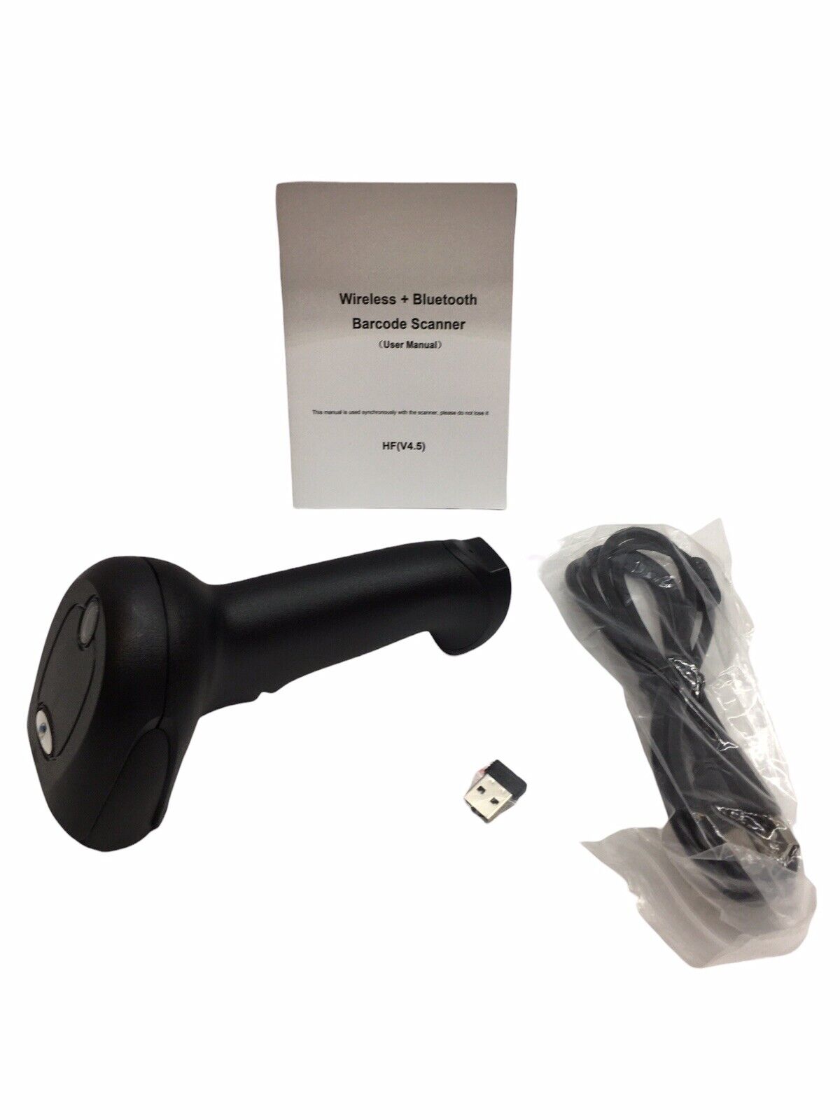 World Class Essentials Wireless Bluetooth Bar Code Scanner, 1D 2D QR Code Black