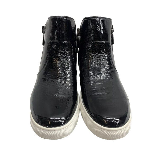 Kenneth Cole New York 'Kiera' Zip High Top Black Sneakers Patent Leather Size 7M