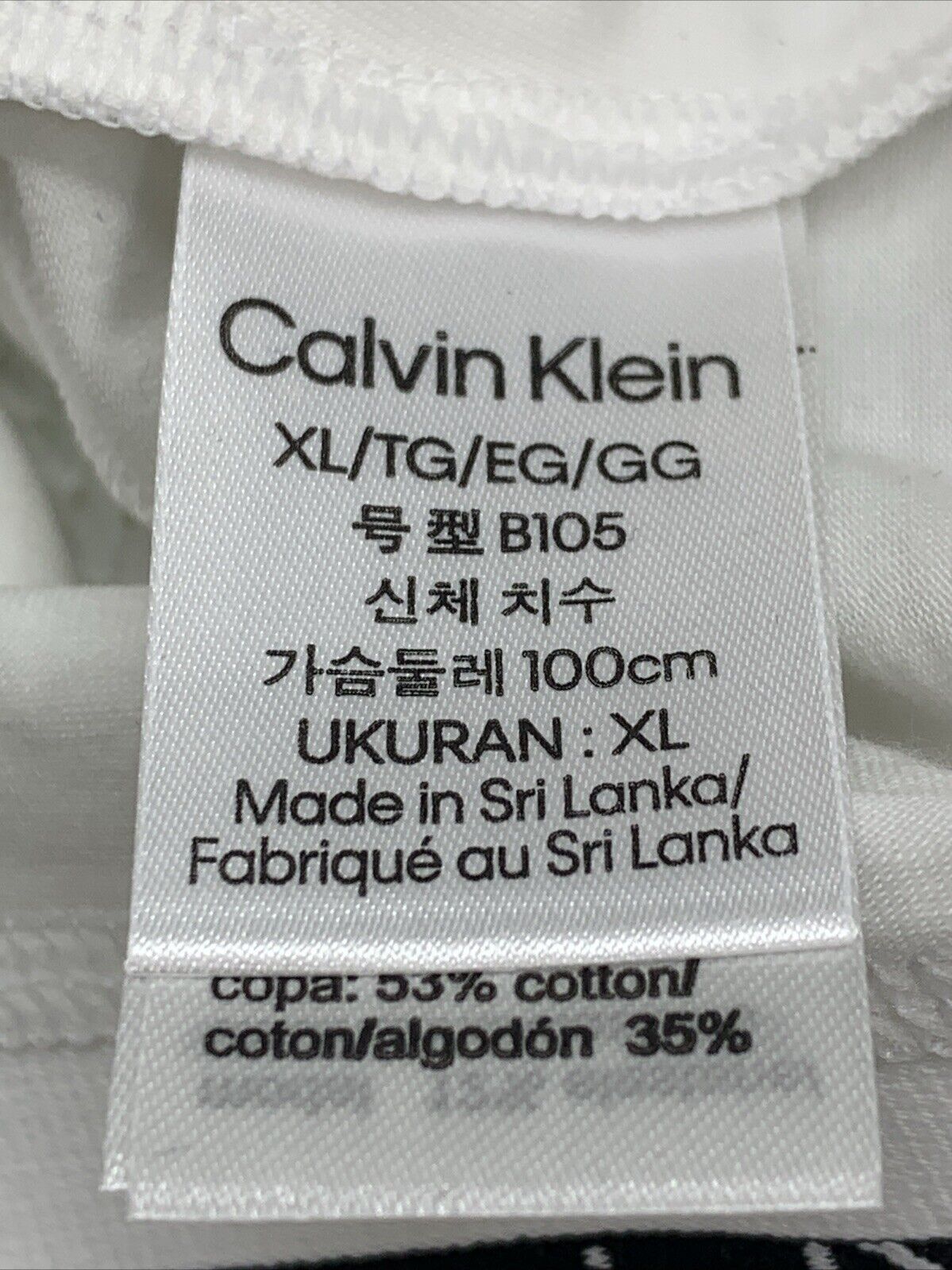 Calvin Klein Unlined Bralette F3785-100 XL White Lightweight Wirefree Pull-on