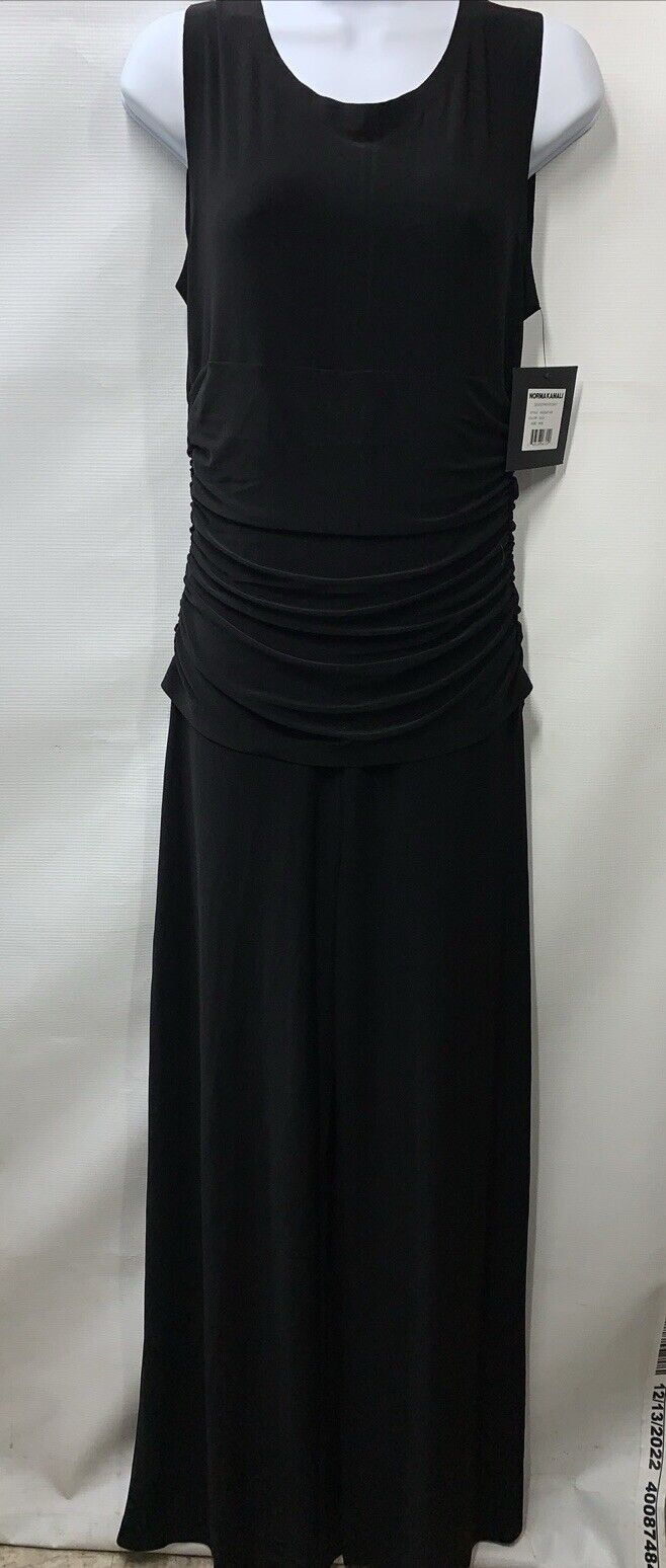 Norma Kamali Women's Kulture Shirred Waist Jumpsuit Medium Black Sleeveless