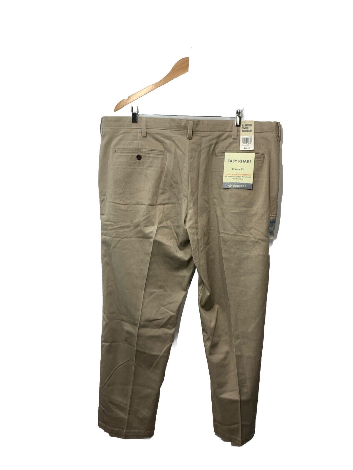 Dockers Easy Khaki Classic Fit No Wrinkles Long Pant Deep Pockets Size 42x30