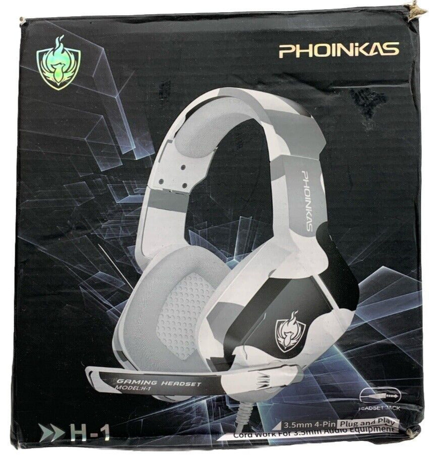 Phoinkas H-1 Gaming Headset Grey Camo Adjustable Lightweight 3.5 mm Ps4/Xbox1/PC