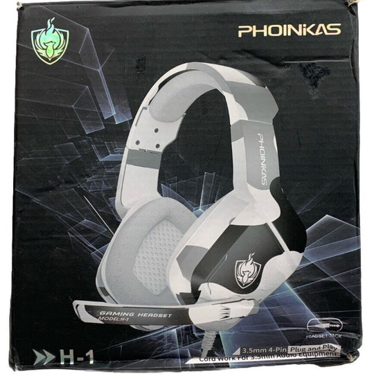 Phoinkas H-1 Gaming Headset Grey Camo Adjustable Lightweight 3.5 mm Ps4/Xbox1/PC