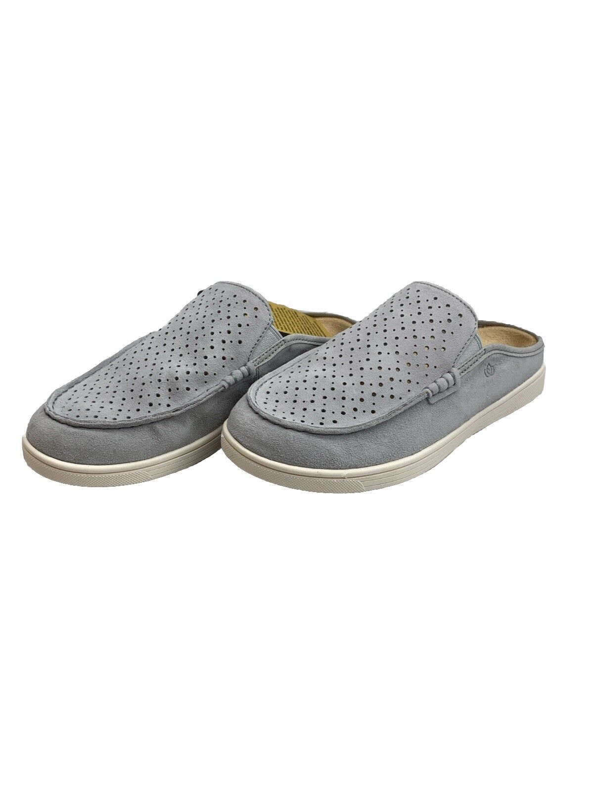 Waco SPENCO St. Maarten Women's Size 6D Perforated Suede Slip-On Mules Gray