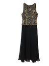 J Kara Women's Sleeveless Scallop Long Beaded Dress Black 8 Petite