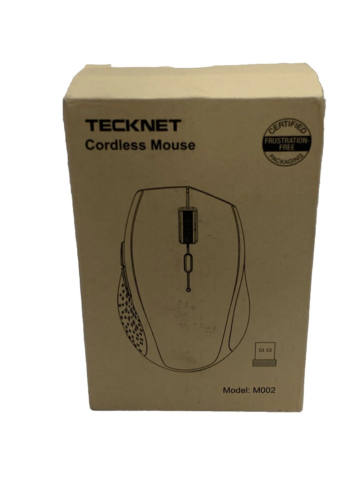 Tecknet Mouse Wireless Computer Optical Teal Button Model M002 Ergonomic Portabl