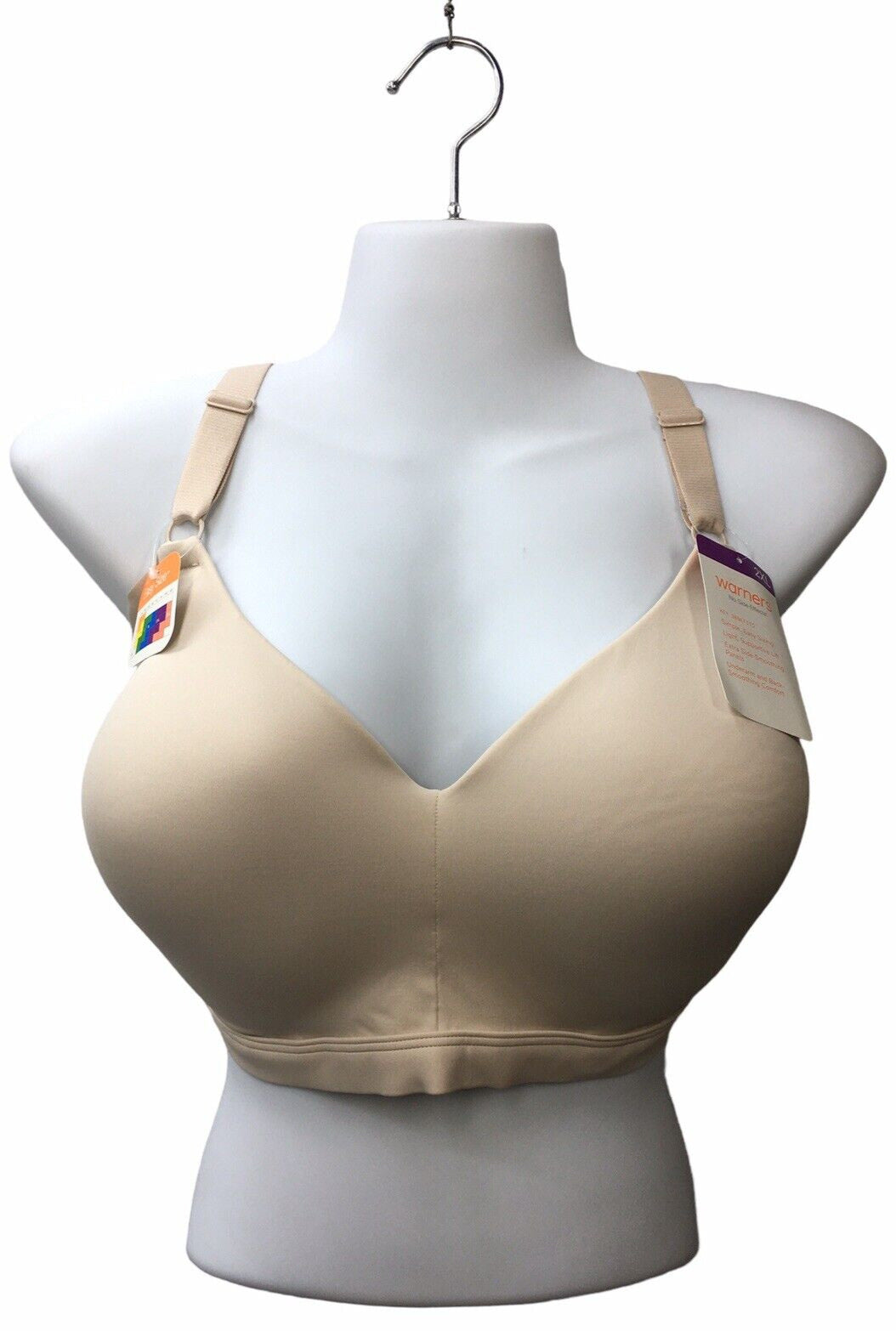 Warner's Sz 2XL No Side Effects Back Smoothing Wireless Lift T-Shirt Bra RN2231A