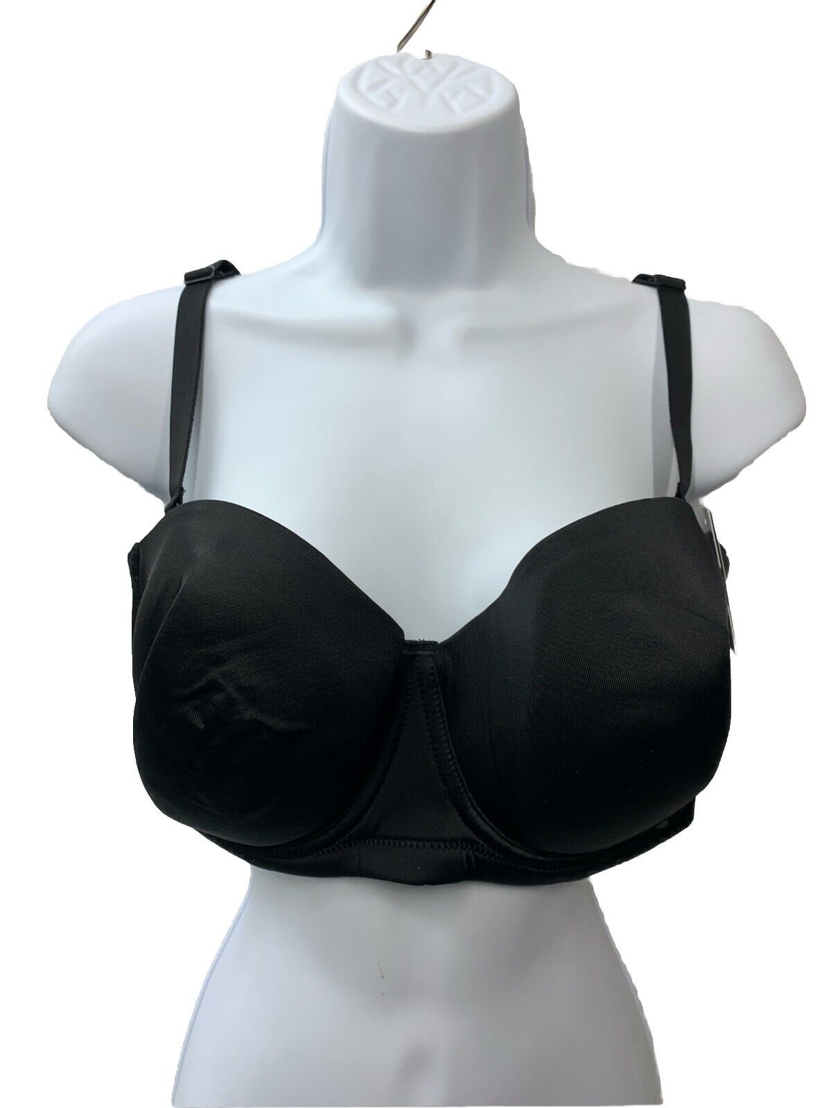 Women's Red Carpet Strapless Full Busted Underwire Bra Black Size 38DD