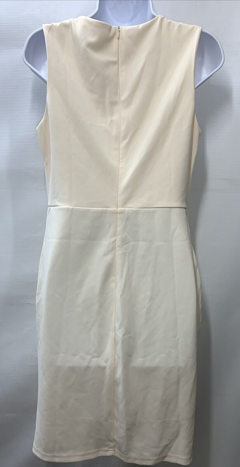 GRACE KARIN Wear to Work Dress V Neck Sleeveless Ruched Wrap Size M Apricot