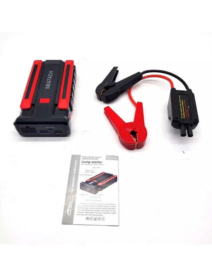 Scatach Jump Starter Car Emergency Power Supply 12V Diesel Universal Black/Red