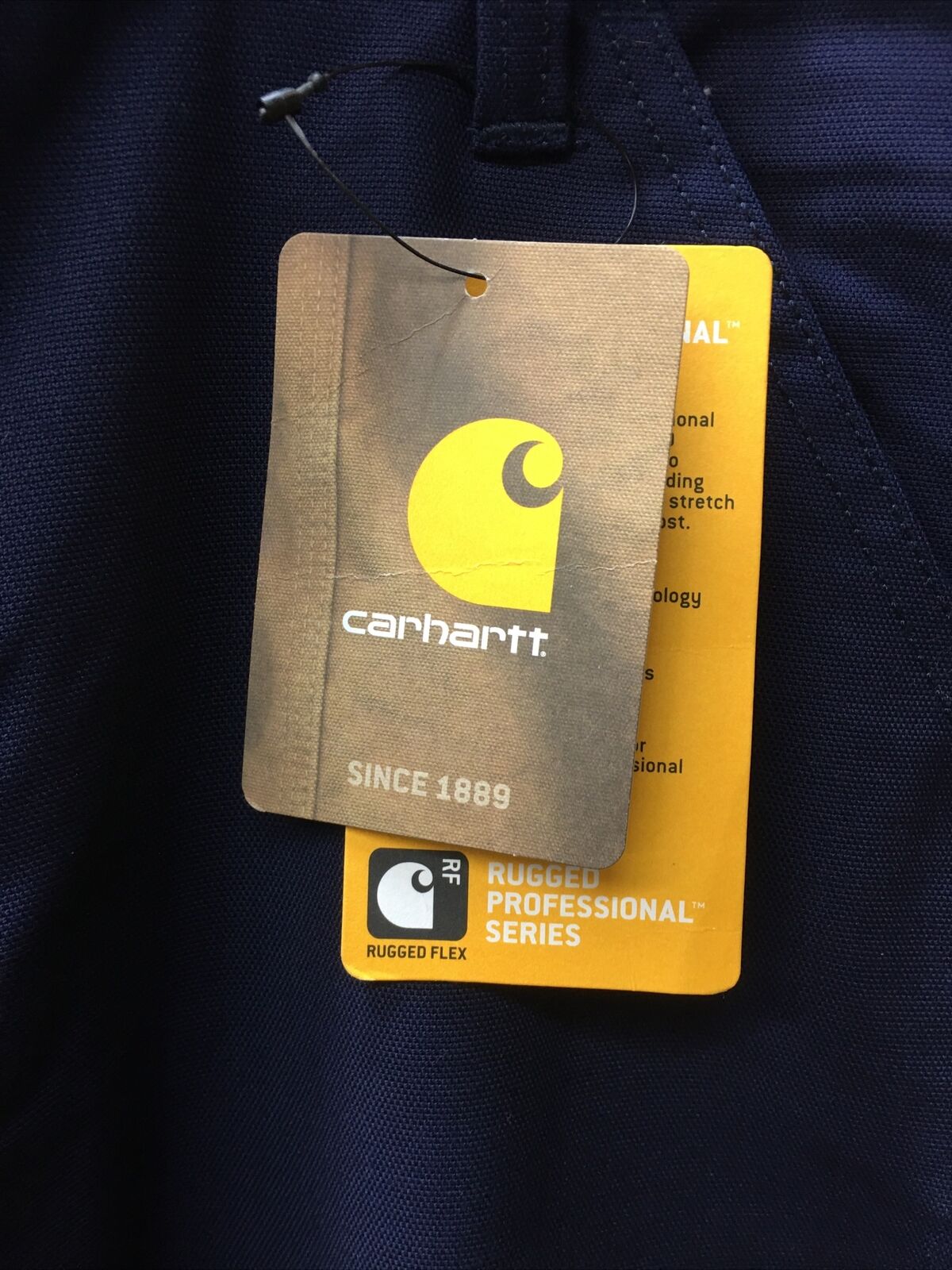 Carhartt Men's Rugged Flex Original Fit Pants Navy Flat Front Size 16 Short