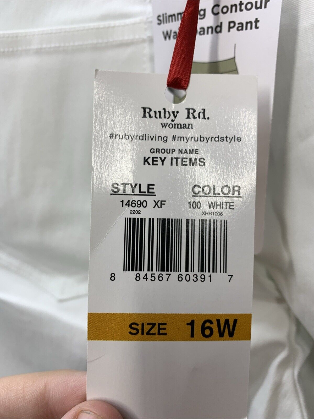 Ruby Rd. Women's Pull-on Solar Millennium Tech Super Stretch Pant Size 16w White