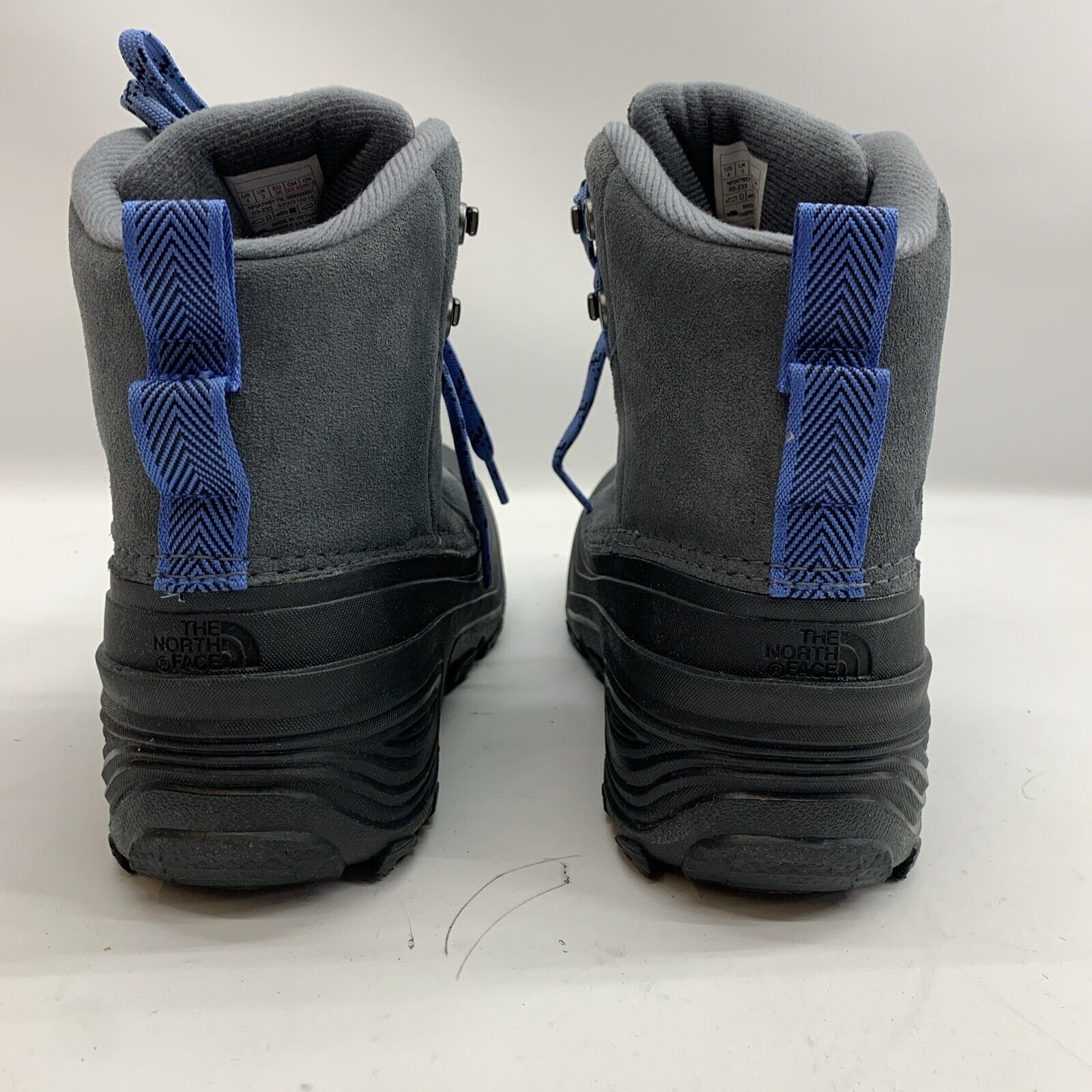 The North Face Kids Chilkat V Lace-Up WP (Big Kid) 4 Grey Rounded-toe Snow Boots