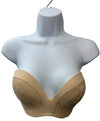 Women's Strapless Bra Plunge Push Up Lace Lined Support Lift Plus Size 36D Beige