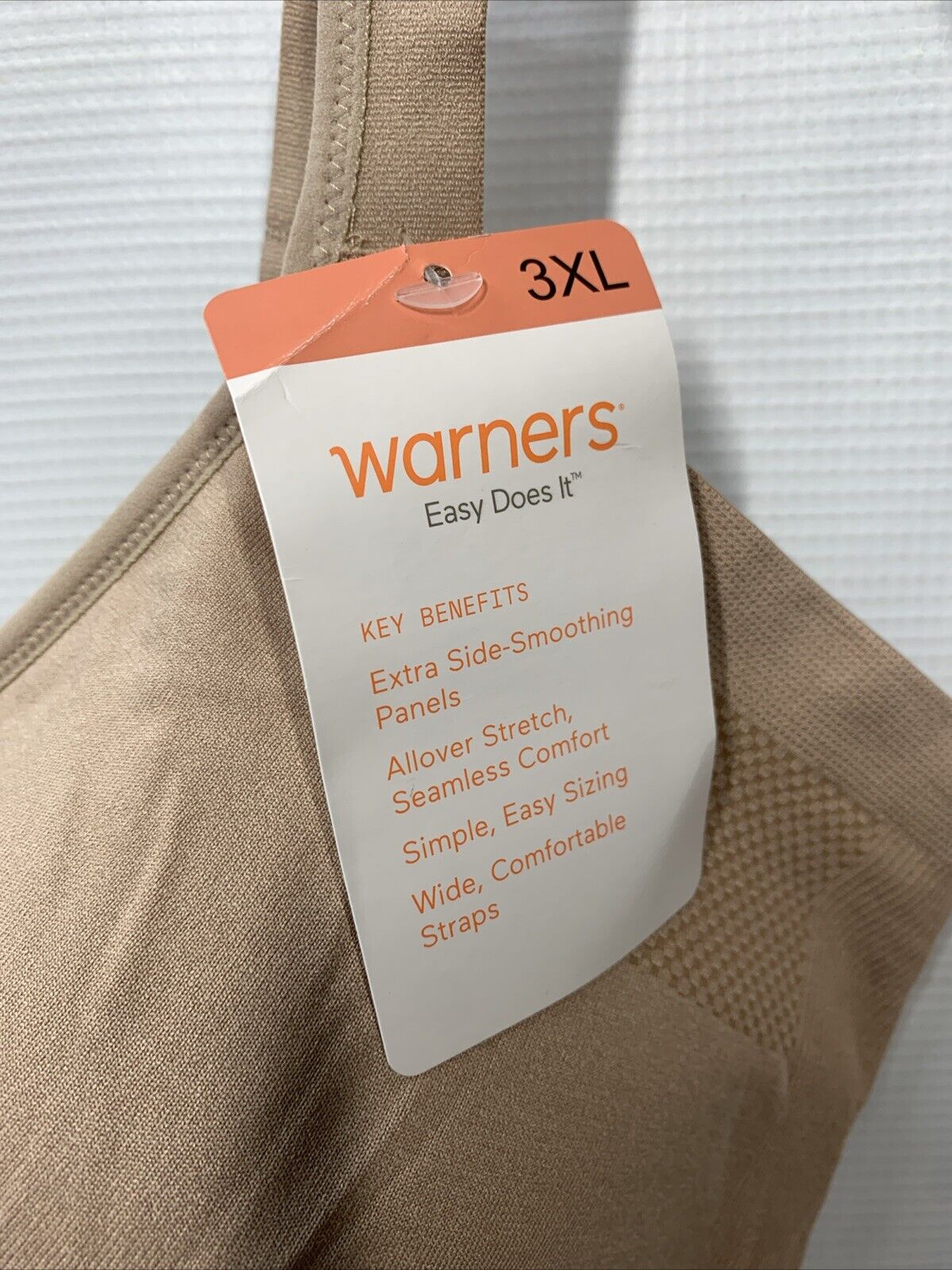 Warner's Women 3XL No Side Effects Underarm Smoothing Comfort Wireless Bra Beige