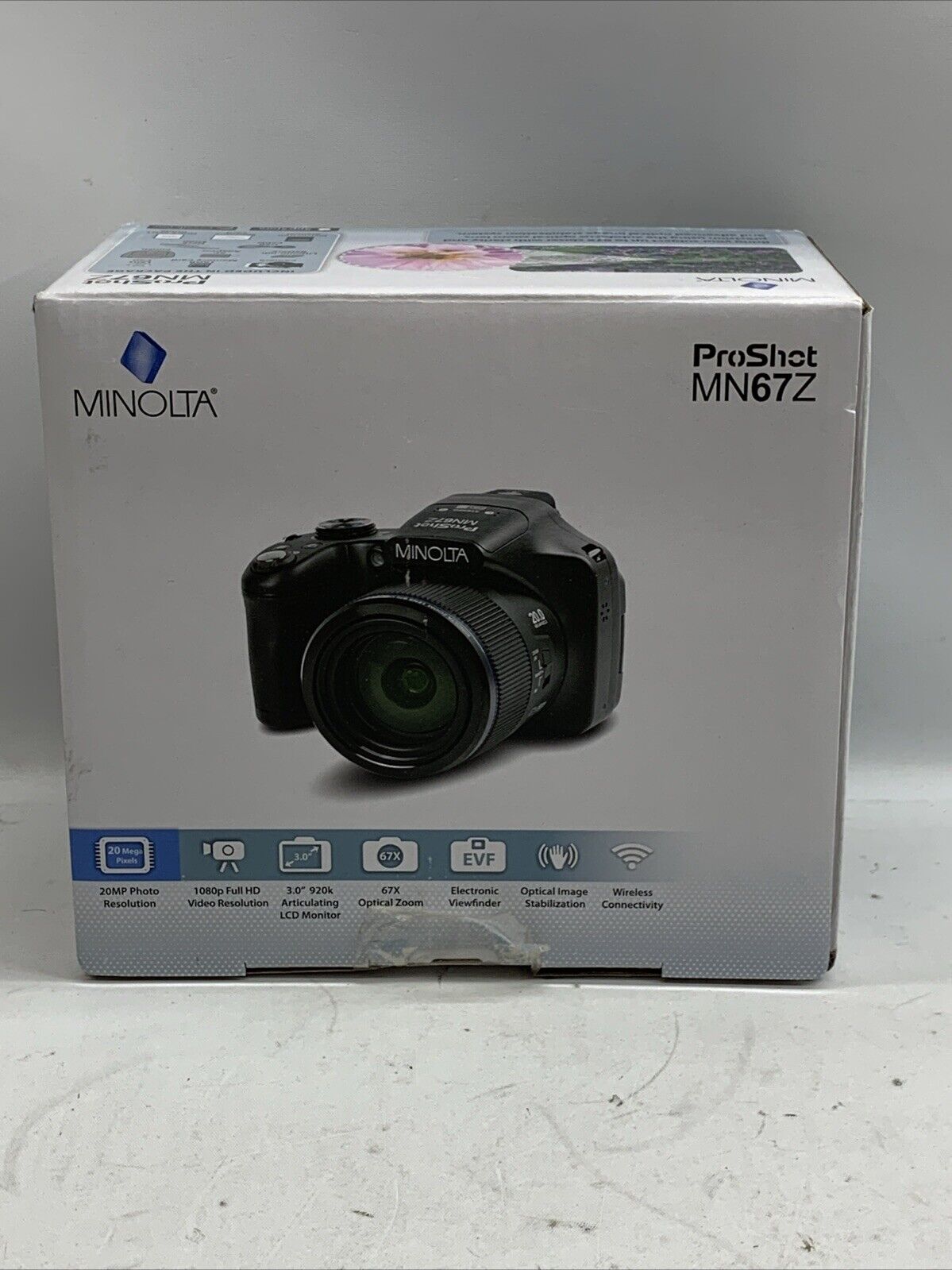 Minolta ProShot MN67Z 20MP/1080P FHD Bridge Camera w/67x Optical Zoom (Black)