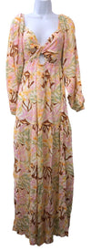 Roxy On Holiday Maxi Dress Puffy Long Sleeve V-neck Medium Lightweight Fitted