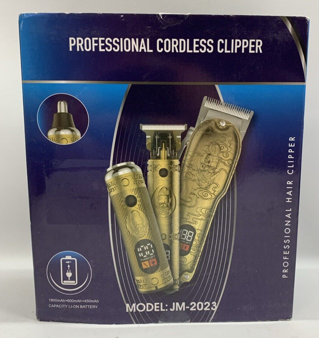 Lanumi Hair Clippers Men Cordless Hair Trimmer Beard Trimmer/Nose JM-2023 Gold