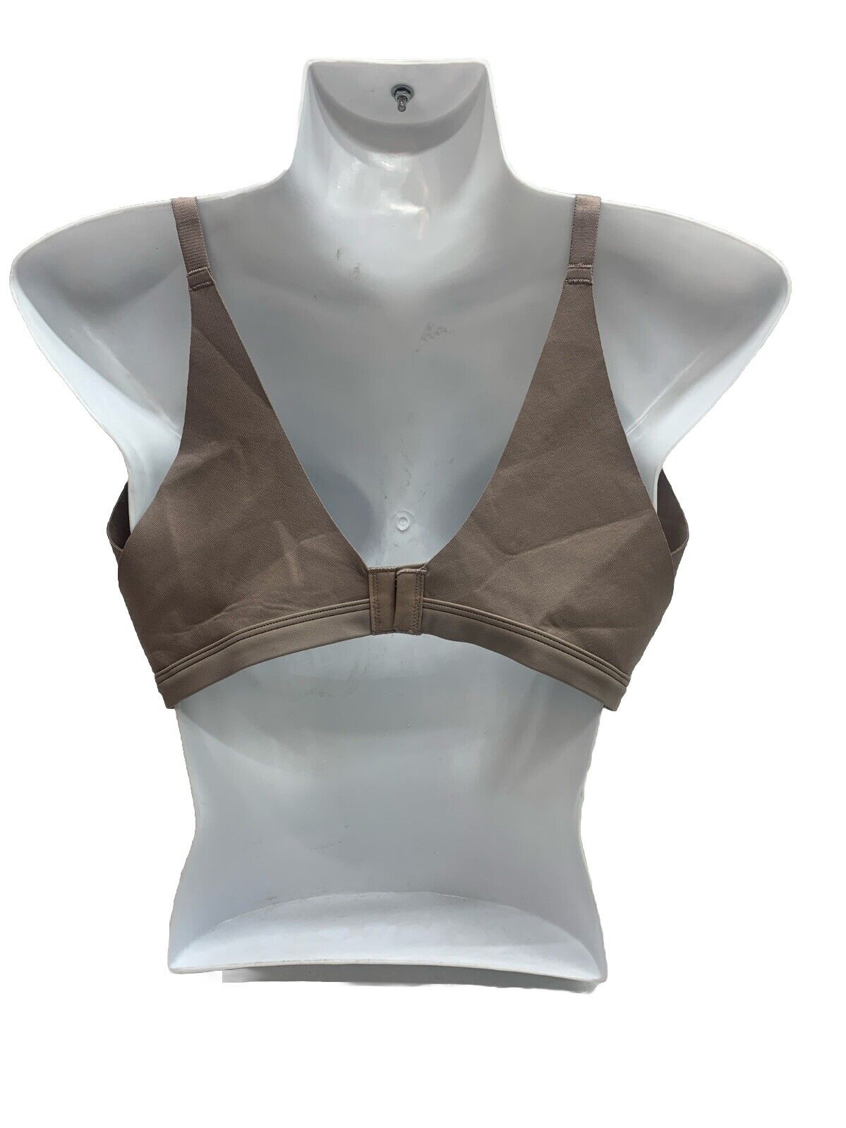 Warners Bra Medium Taupe Wire Free Extra Side Coverage Back Soothing Padded Med