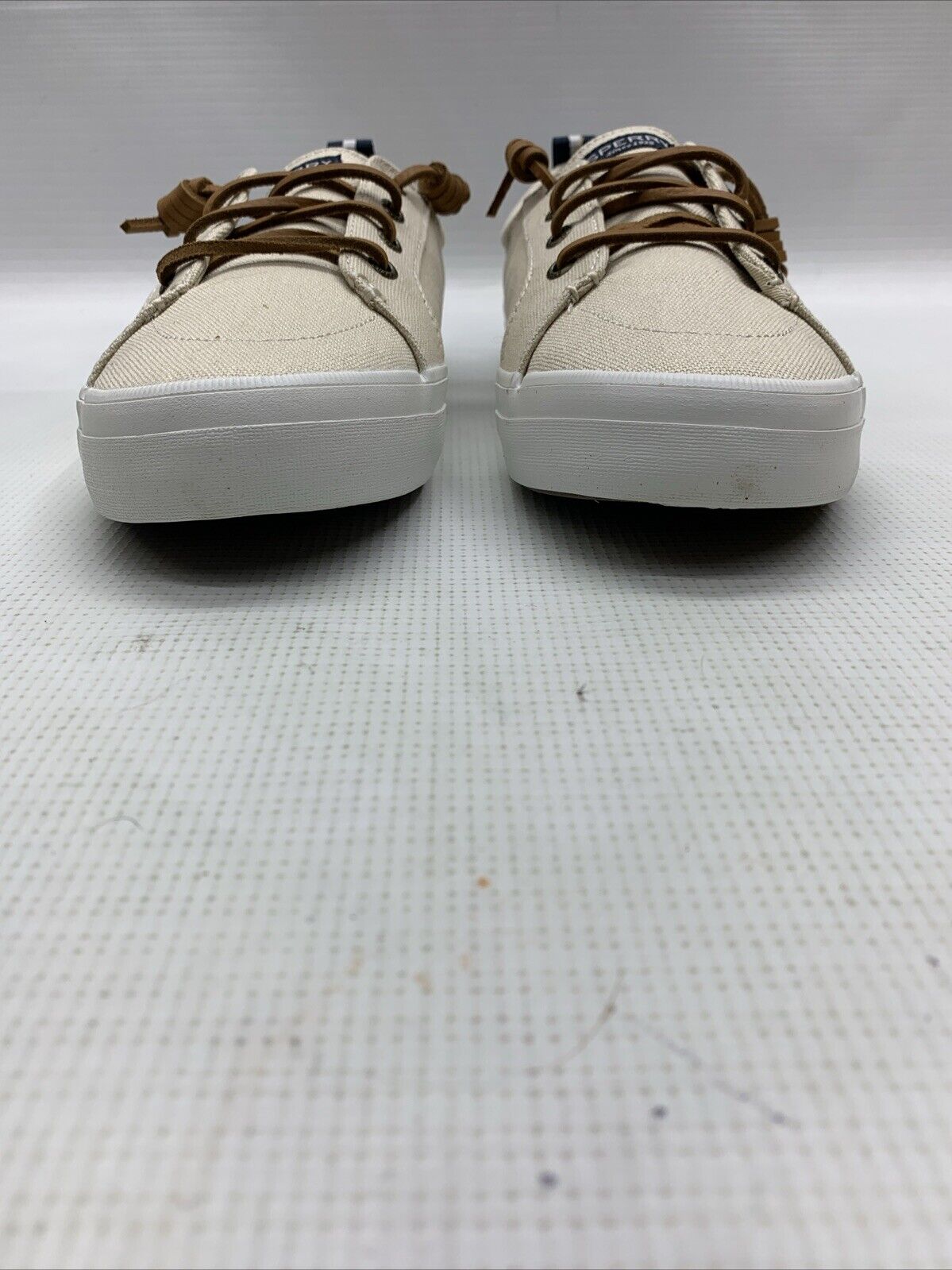 Sperry Womens Crest Vibe Linen Sneaker Oat Size 9.5 Lace-up Shoes Classic Casual