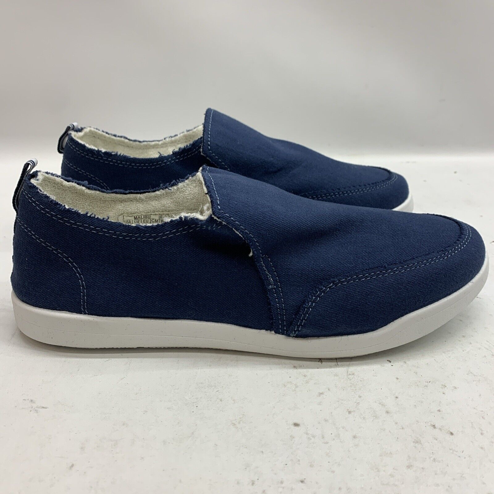 Vionic Beach Sneakers Malibu Womens 8W Navy Blue Canvas Slip-on Shoes Casual