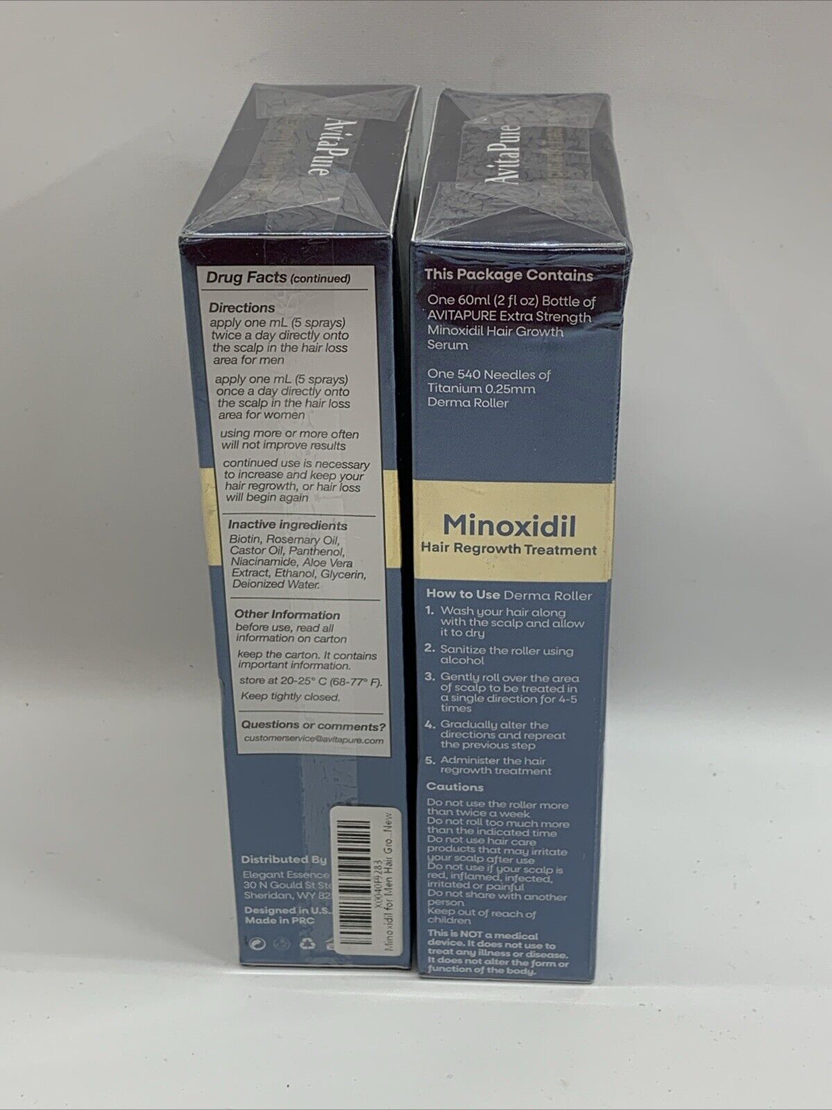 AvitaPure 5% Minoxidil Biotin Topical Spray Hair Growth 60ml/2FL OZ - 2 Pack