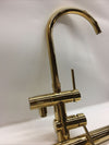 Floor Mount Free Standing Bathtub Faucet Gold Tub Filler Mixer with Hand Shower