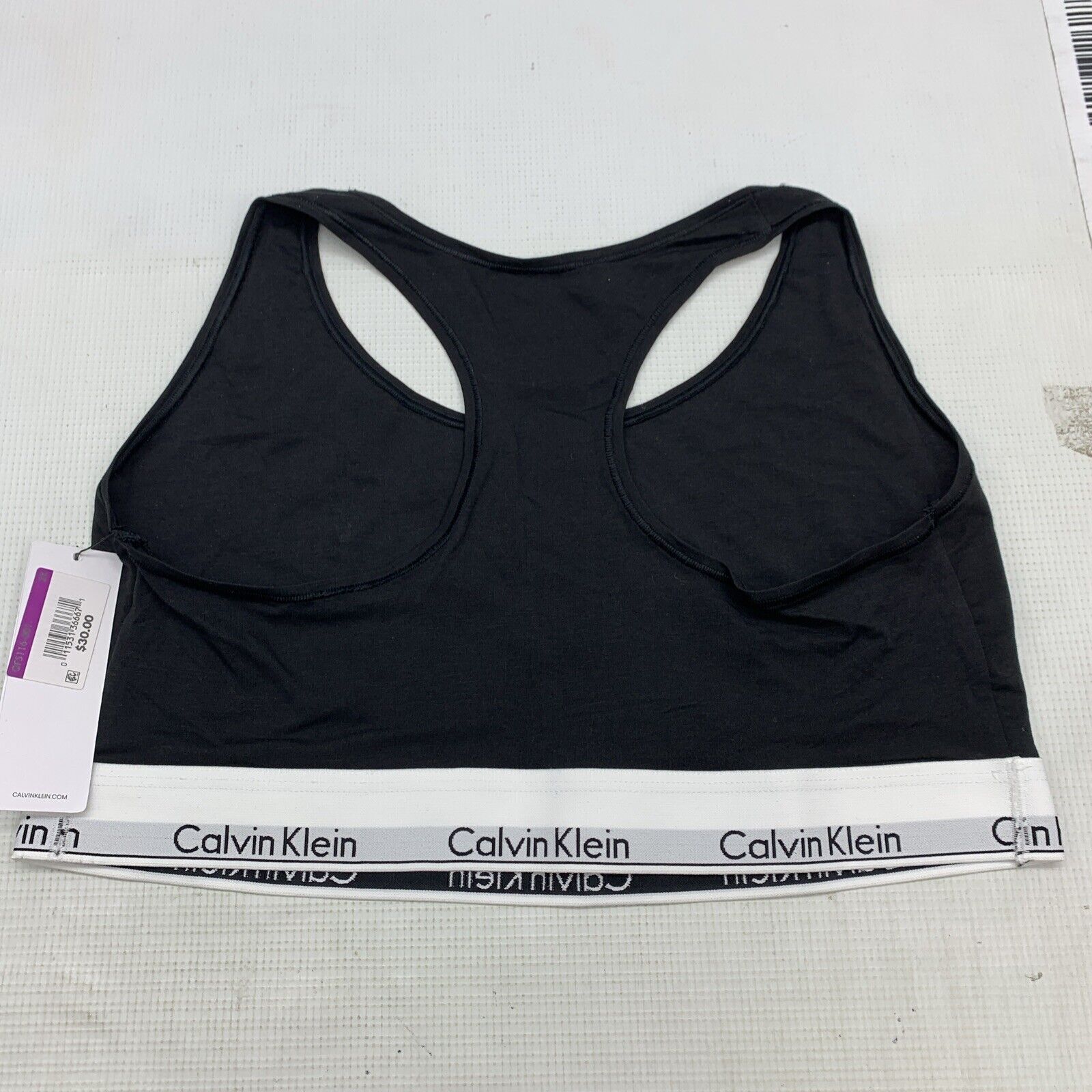 Calvin Klein Unlined Bralette Pad less Wireless QF5116-001 Size 2X Black Pull-on