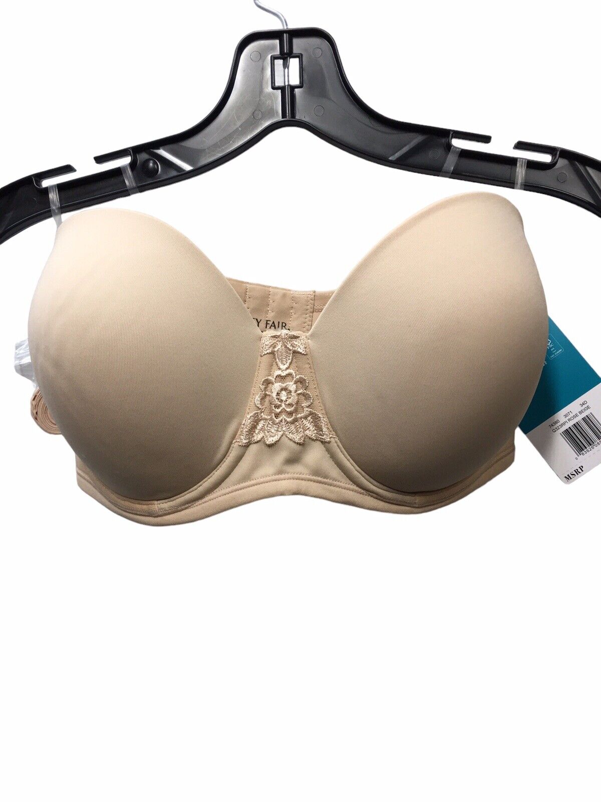 Vanity Fair Women's Beauty Back Smoothing Strapless Bra Rose Beige Size 34D