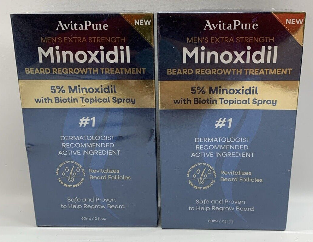 Minoxidil Regrowth Treatment for BEARDS 5% Minoxidil Men 60ml/2 FL OZ- 2 Pack