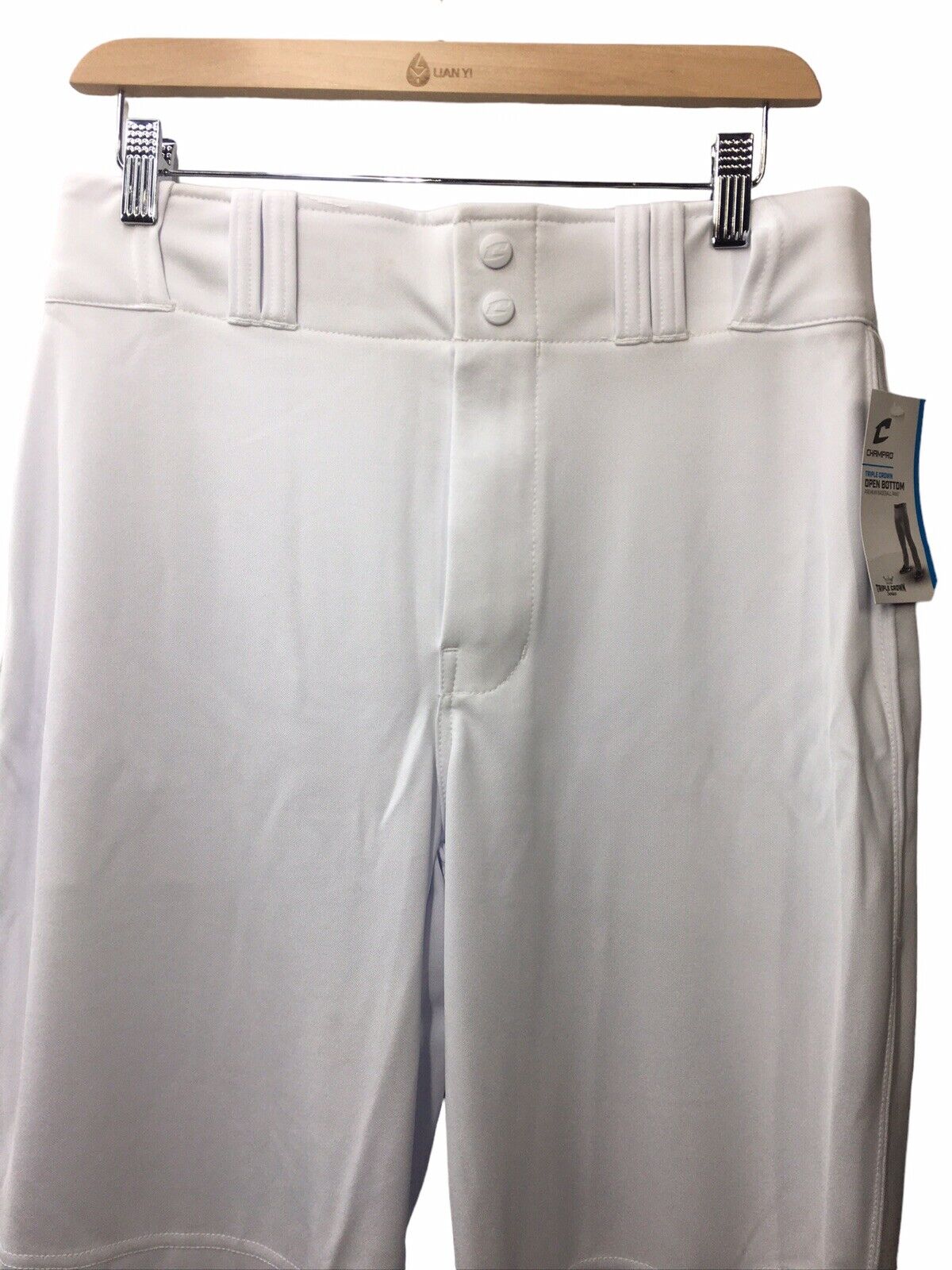 CHAMPRO Men's Standard Adult Triple Crown Open Bottom Long Pant White Size M