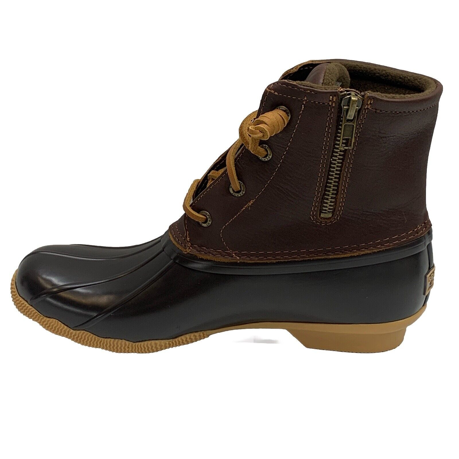 Sperry Saltwater Casual Duck Boots Women's Size 8.5 Brown Black STS91176 Lace-up