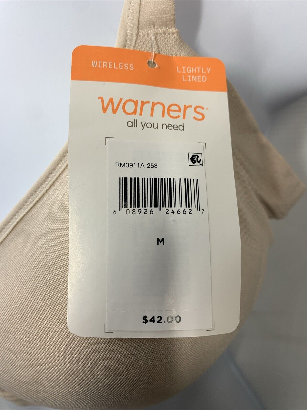 Warner's Womens Easy Does It Underarm Smoothing Seamless Stretch Wireless Size M