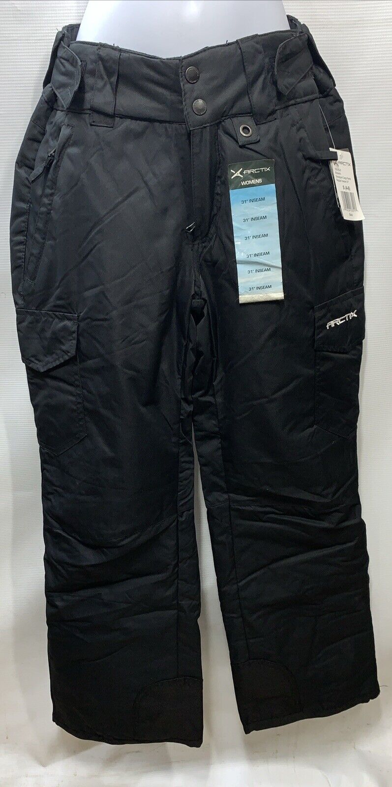 Arctix Womens Snowsport Cargo Pants Size Small (4-6) 31 Inseam Black with Pocket