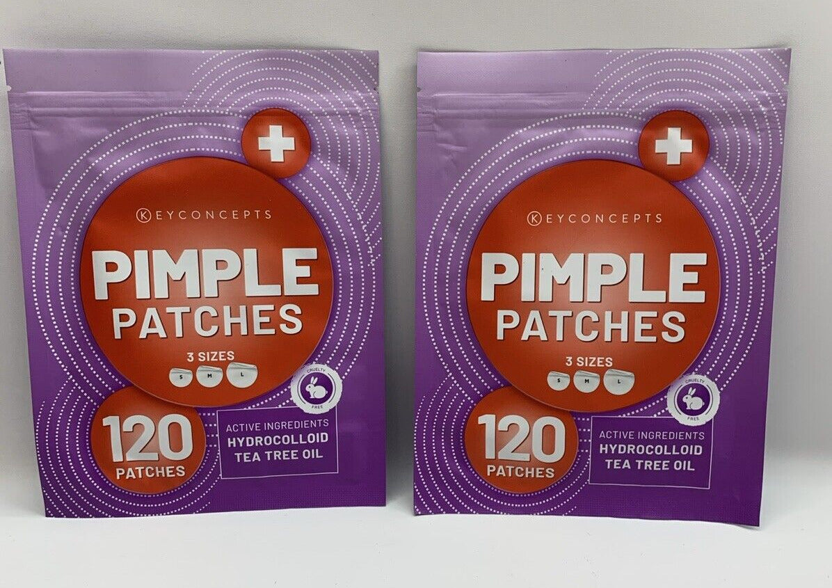 KEYCONCEPTS Pimple Patches 120 Count Hydrocolloid Acne Patches Tea Tree Oil 2pk