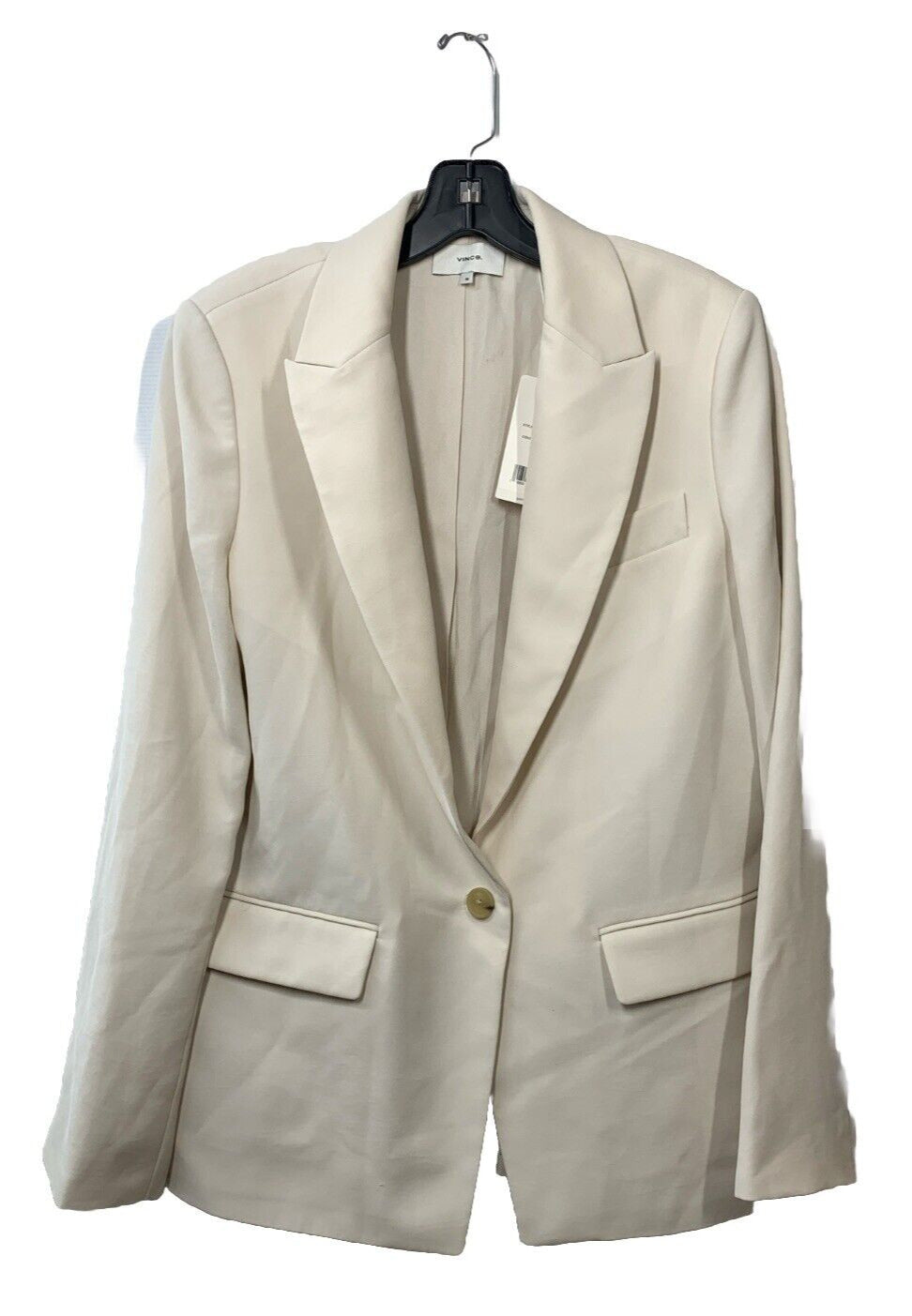 VINCE Boyfriend Blazer Oatmeal Basic Jacket 10 Long Sleeve 690 Mag V700491177