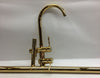 Floor Mount Free Standing Bathtub Faucet Gold Tub Filler Mixer with Hand Shower