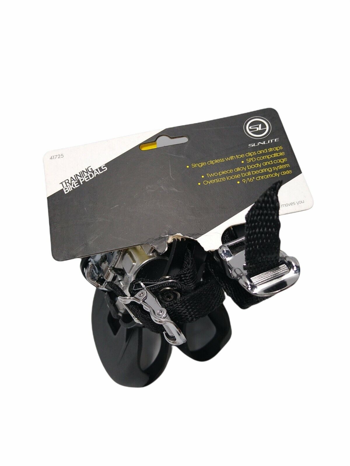 Sunlite Training Bike Pedals 9/16` OS Loose Ball Black/Silver SPD