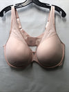 Curvy Couture 1310 Sheer Mesh Plunge Push Up Underwire Bra Size 46DDD Pink