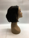 Dark Rich Brown Bob Style Wig Lace Front Straight Synthetic Short