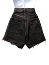 Levi's 501 Women’s Jean Denim Shorts Black Distressed Cut Off Button Size W32