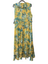 London Times Women's Soft and Flowy Feminine Ruffle Hi-Low Faux Wrap Maxi 16W